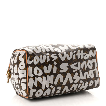 Louis Vuitton Monogram Graffiti Speedy 30 Silver 4 of 10