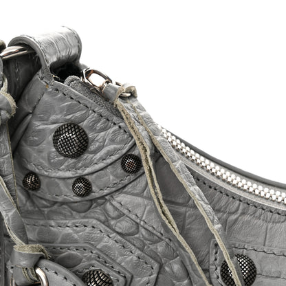 Balenciaga Extra Supple Calfskin Crocodile Embossed XS Le Cagole Shoulder Bag Balenciaga Grey 12 of 12