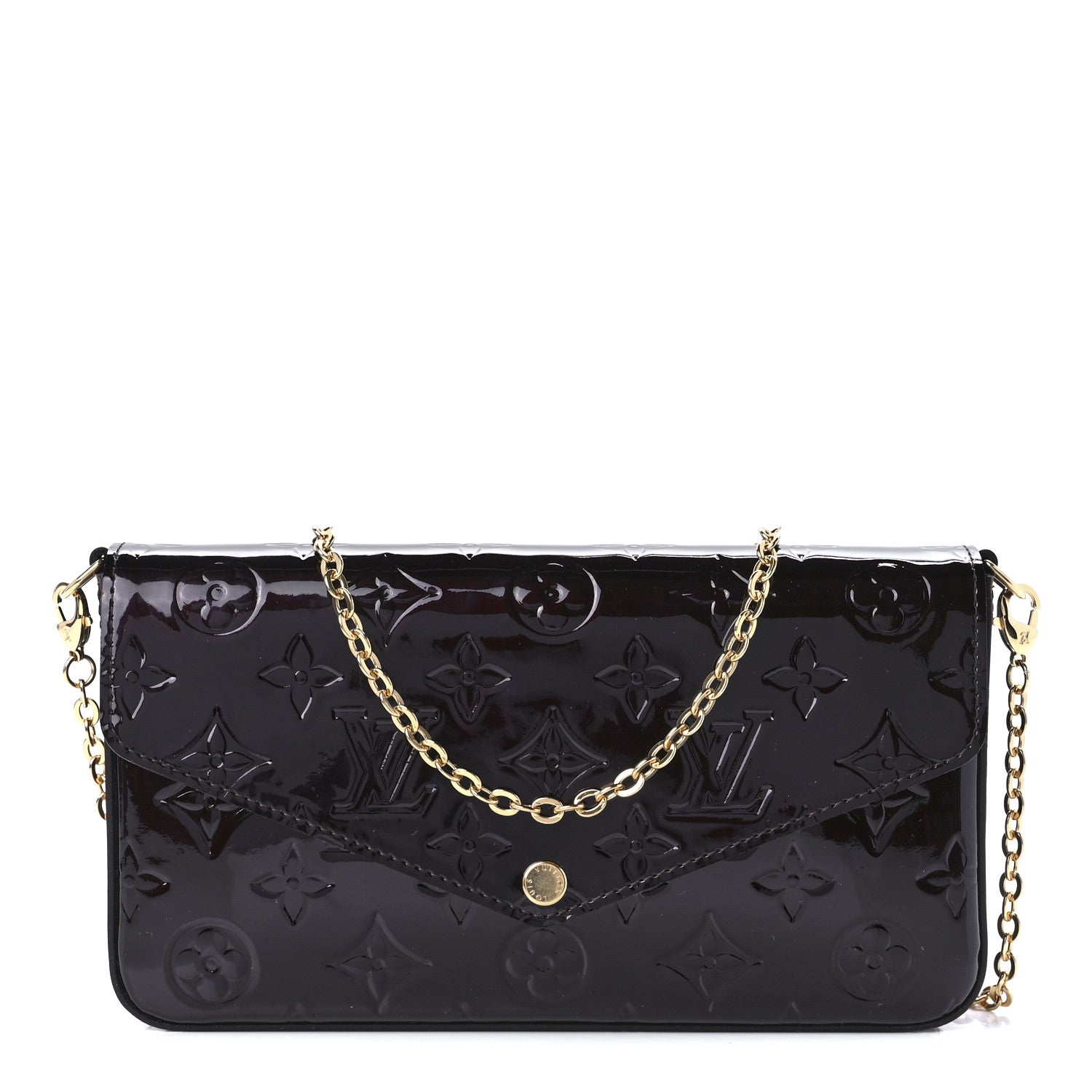 Louis Vuitton Vernis Pochette Felicie Chain Wallet Amarante 3 of 13