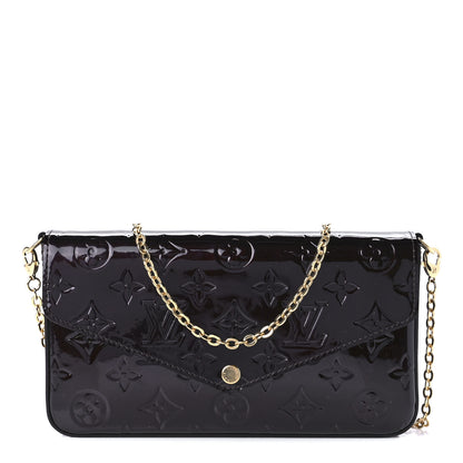 Louis Vuitton Vernis Pochette Felicie Chain Wallet Amarante 3 of 13