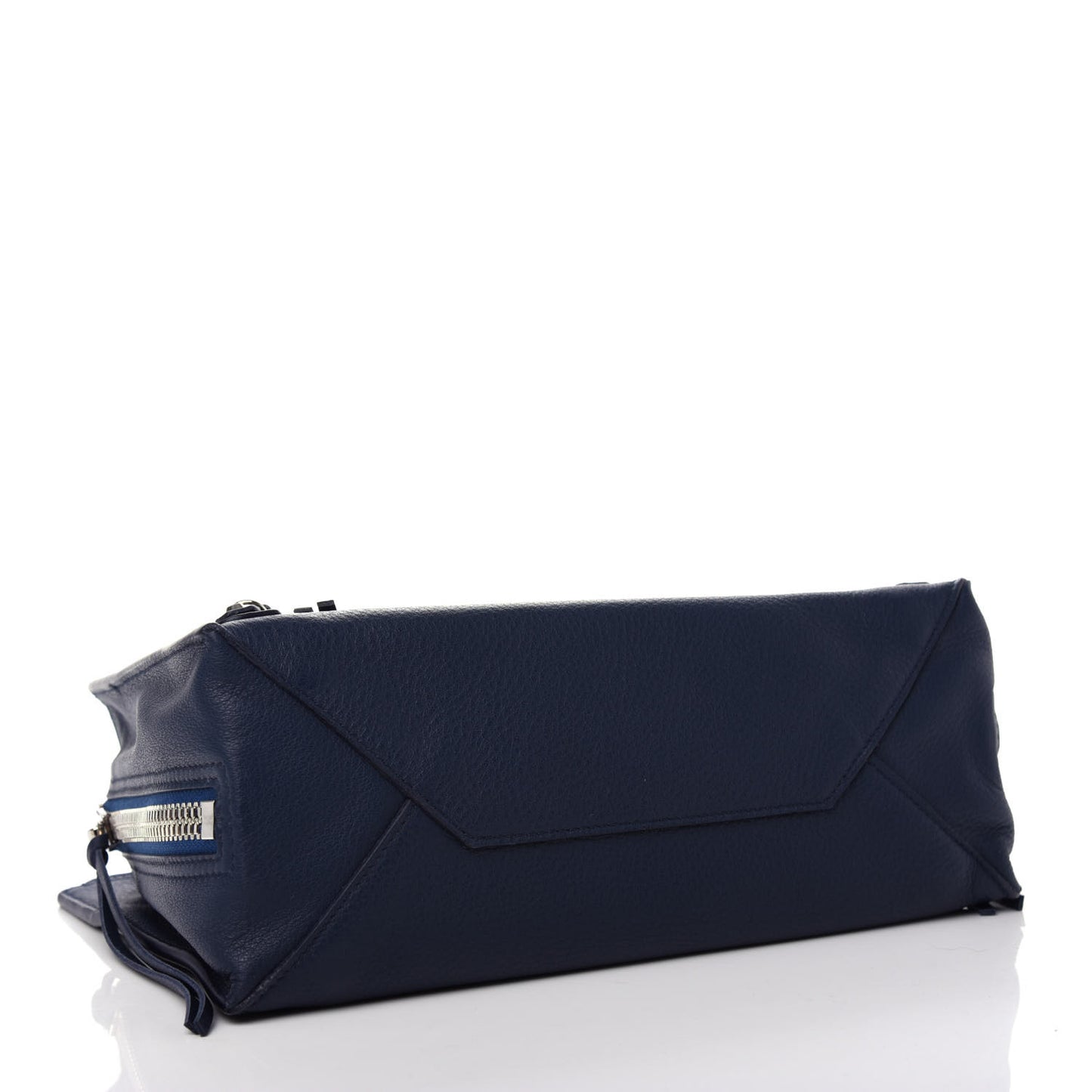 Veau Papier A6 Zip Around Tote Bleu Profond
