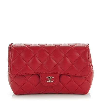 Chanel Lambskin Quilted Flap Cosmetic Case Red 1 of 7