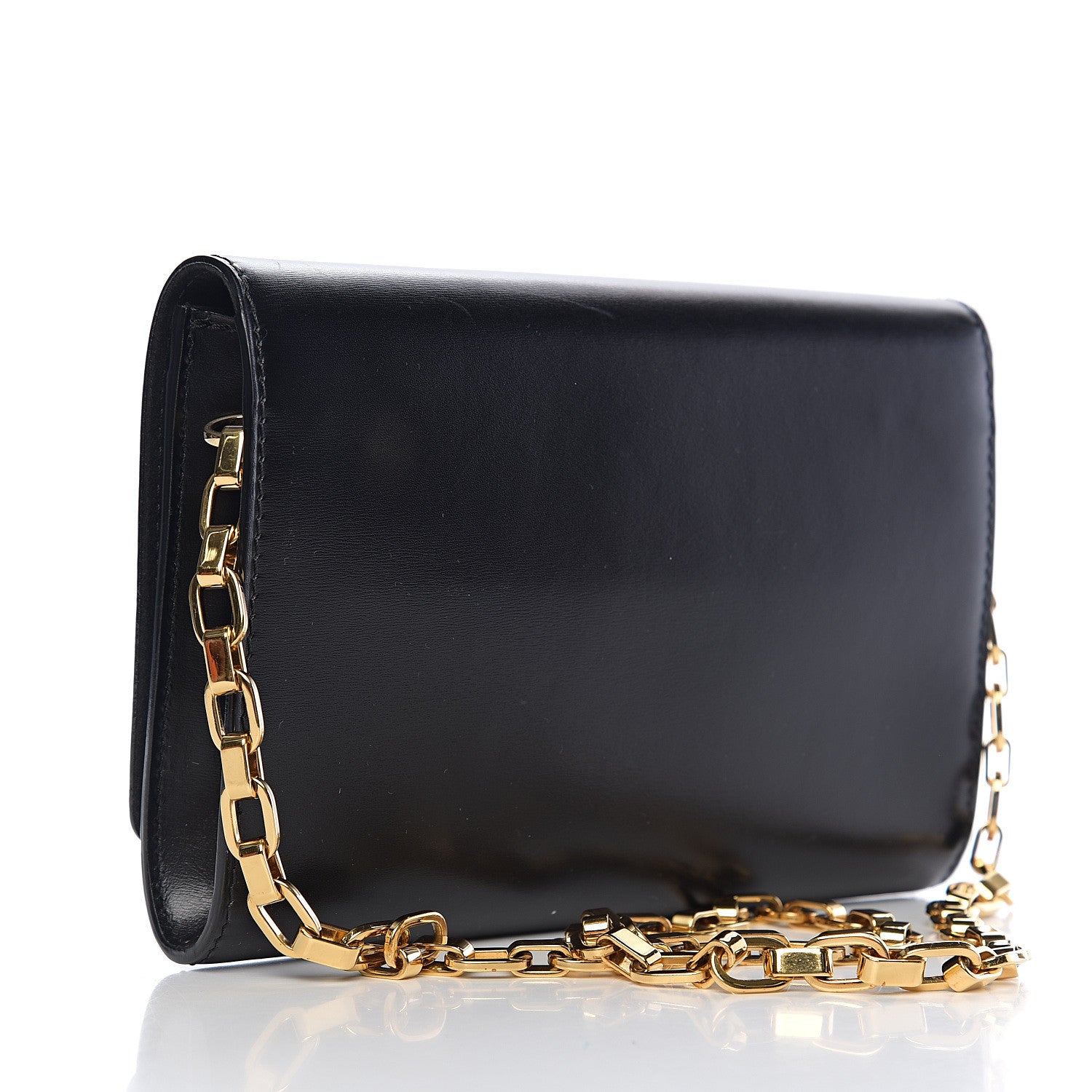 Louis Vuitton Calfskin Chain Louise MM Black 2 of 9