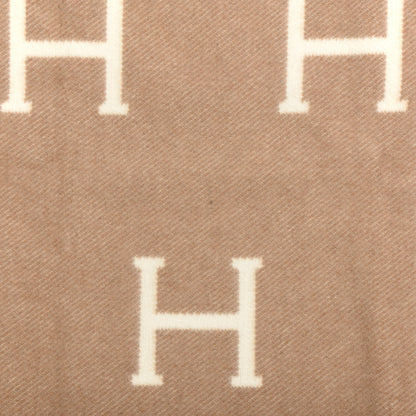 Hermes Wool Cashmere Avalon Baby Blanket Noisette Moyen White 4 of 4