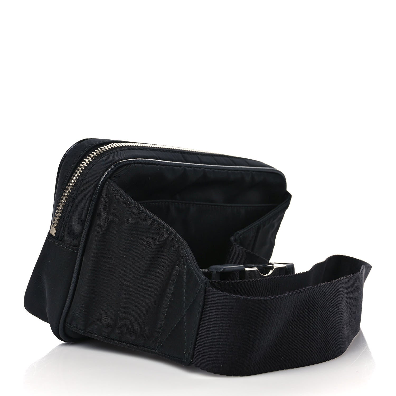 Prada Re-Nylon Saffiano Belt Bag Black Yellow 3 of 9
