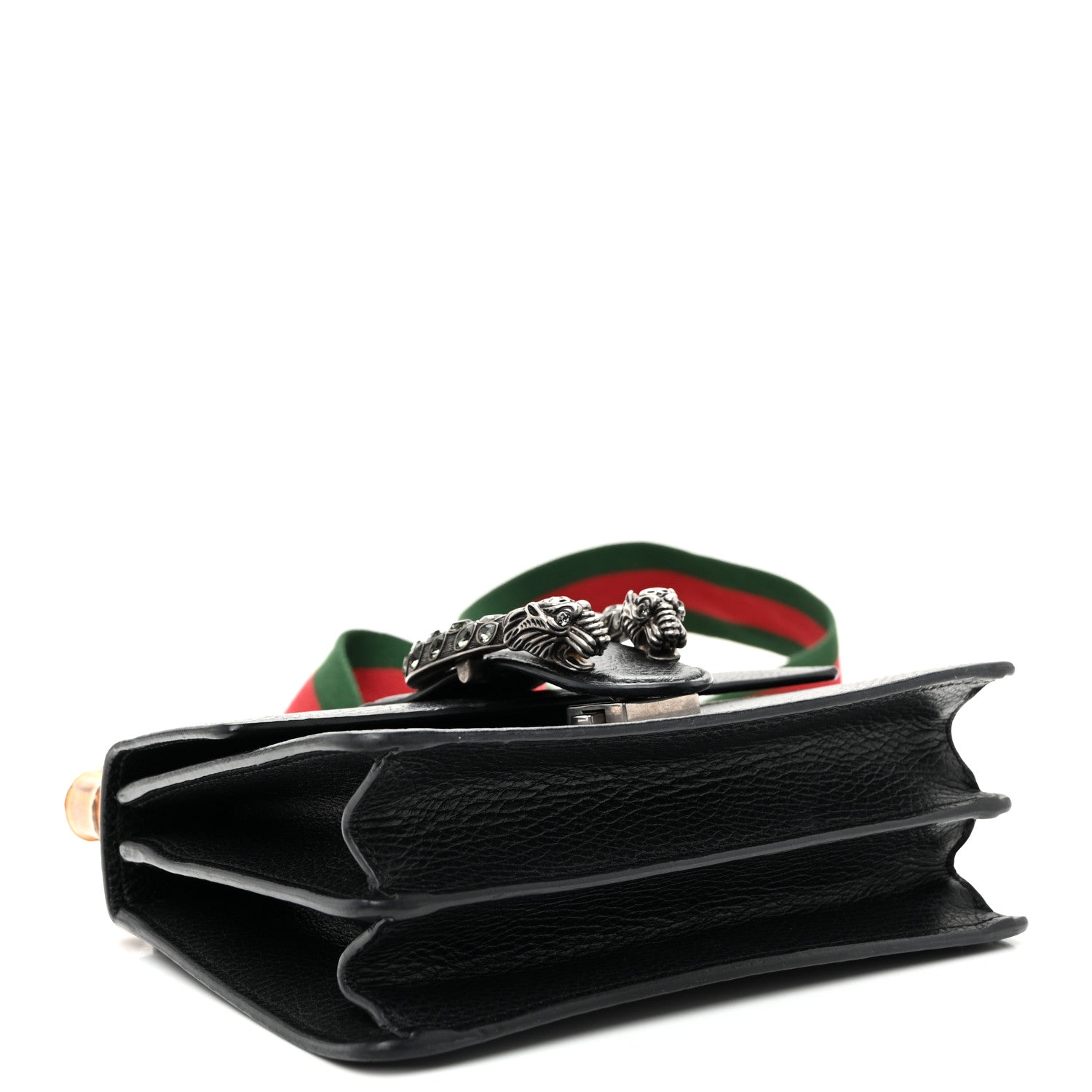 Gucci Dollar Calfskin Crystal Web Mini Dionysus Bamboo Top Handle Bag Black Black Diamond 4 of 12
