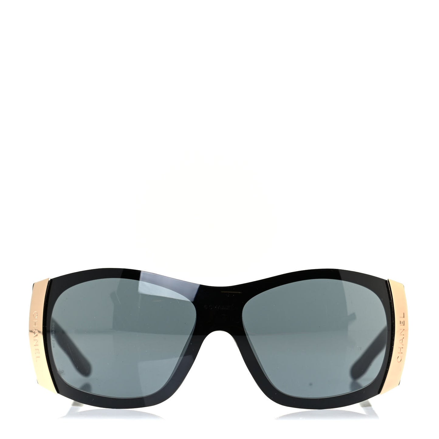 Acetate Quilted CC Shield Sunglasses 6009 Black