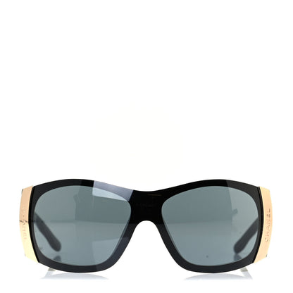 Chanel Acetate Quilted CC Shield Sunglasses 6009 Black 2 of 5