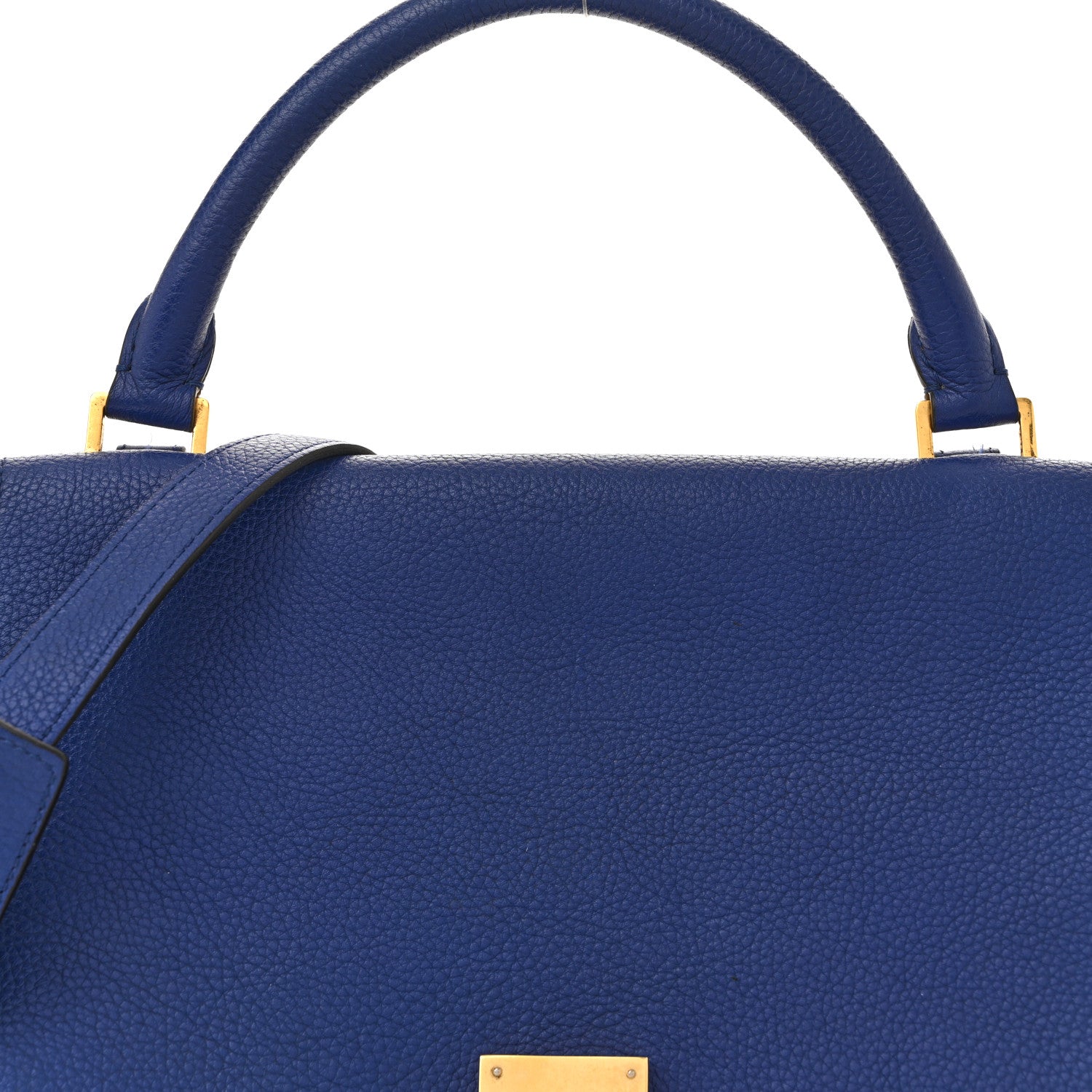 Celine Drummed Calfskin Suede Small Trapeze Indigo 8 of 16