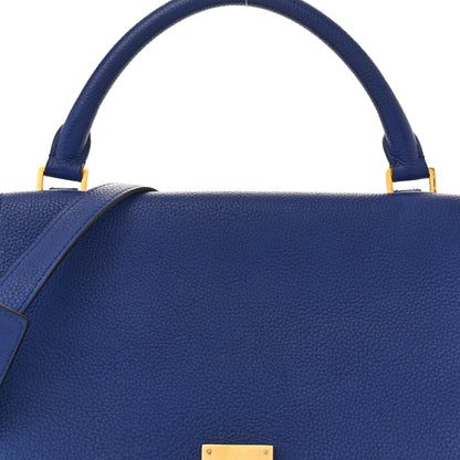 Celine Drummed Calfskin Suede Small Trapeze Indigo 8 of 16