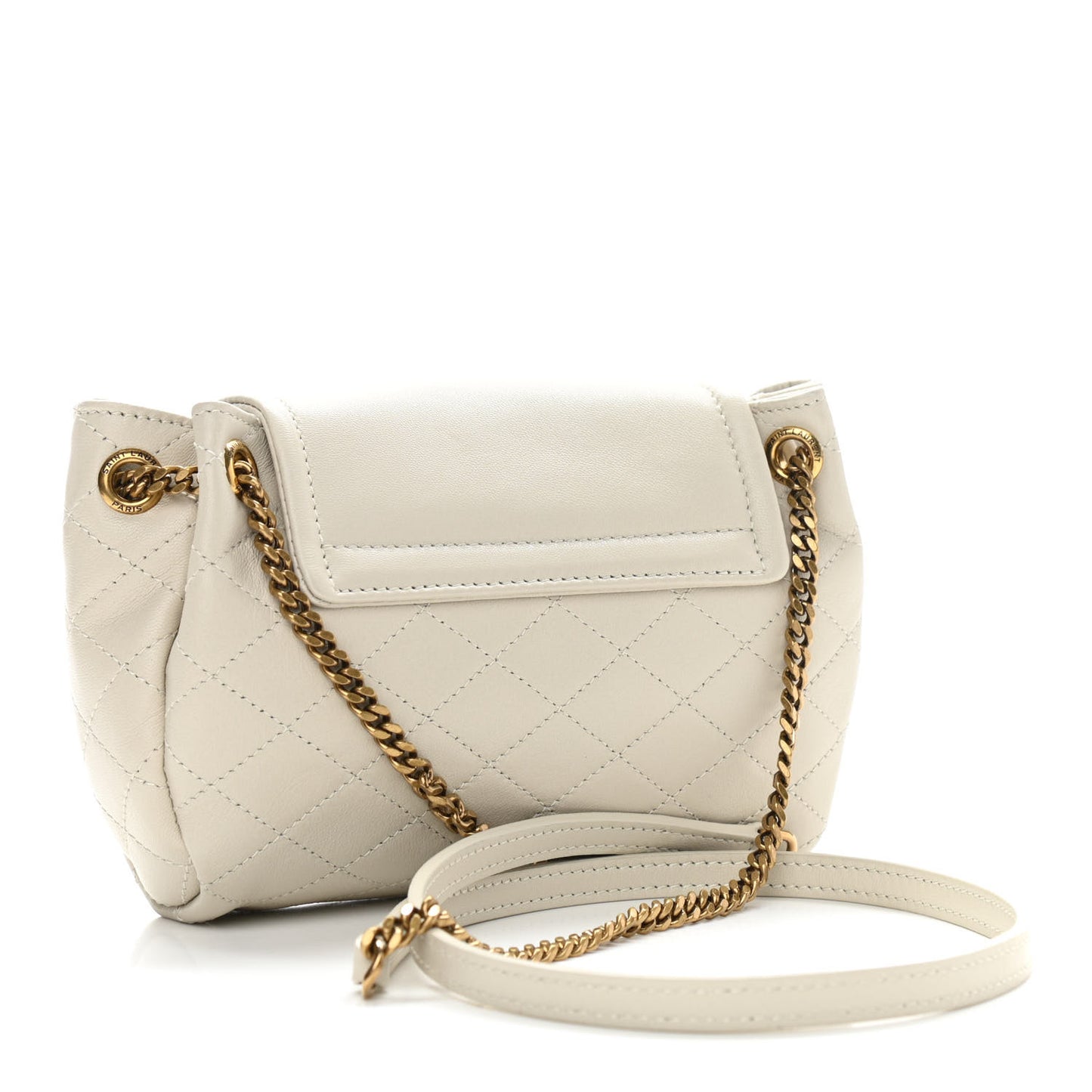 Lambskin Quilted Monogram Mini Nolita Blanc Vintage