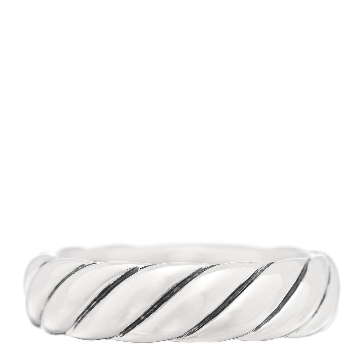 David Yurman Sterling Silver 6mm Sculpted Cable Band Ring 60 9 1 of 4