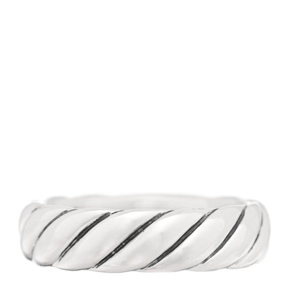 David Yurman Sterling Silver 6mm Sculpted Cable Band Ring 60 9 1 of 4