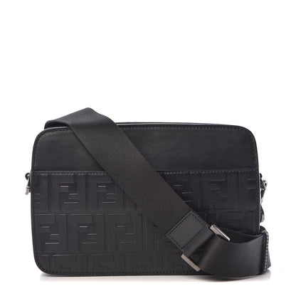 Fendi Vitello Century Grace FF Embossed Shoulder Clutch Black 1 of 11