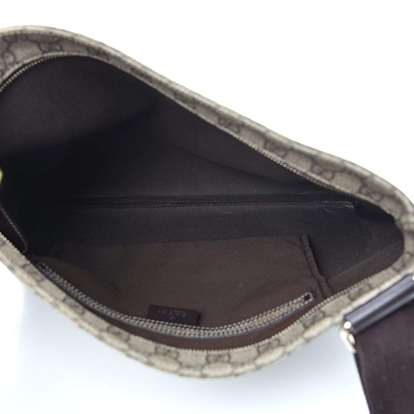 GG Supreme Monogram Medium Flat Messenger Bag Dark Brown
