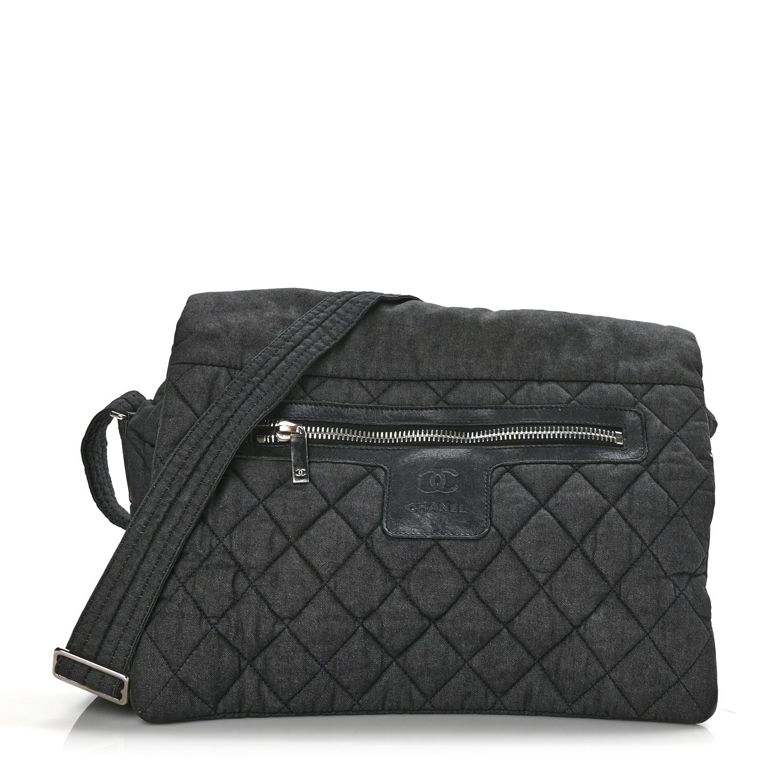 Chanel Denim Quilted Coco Cocoon Messenger Dark Grey 1 of 9