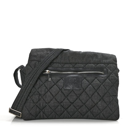 Chanel Denim Quilted Coco Cocoon Messenger Dark Grey 1 of 9