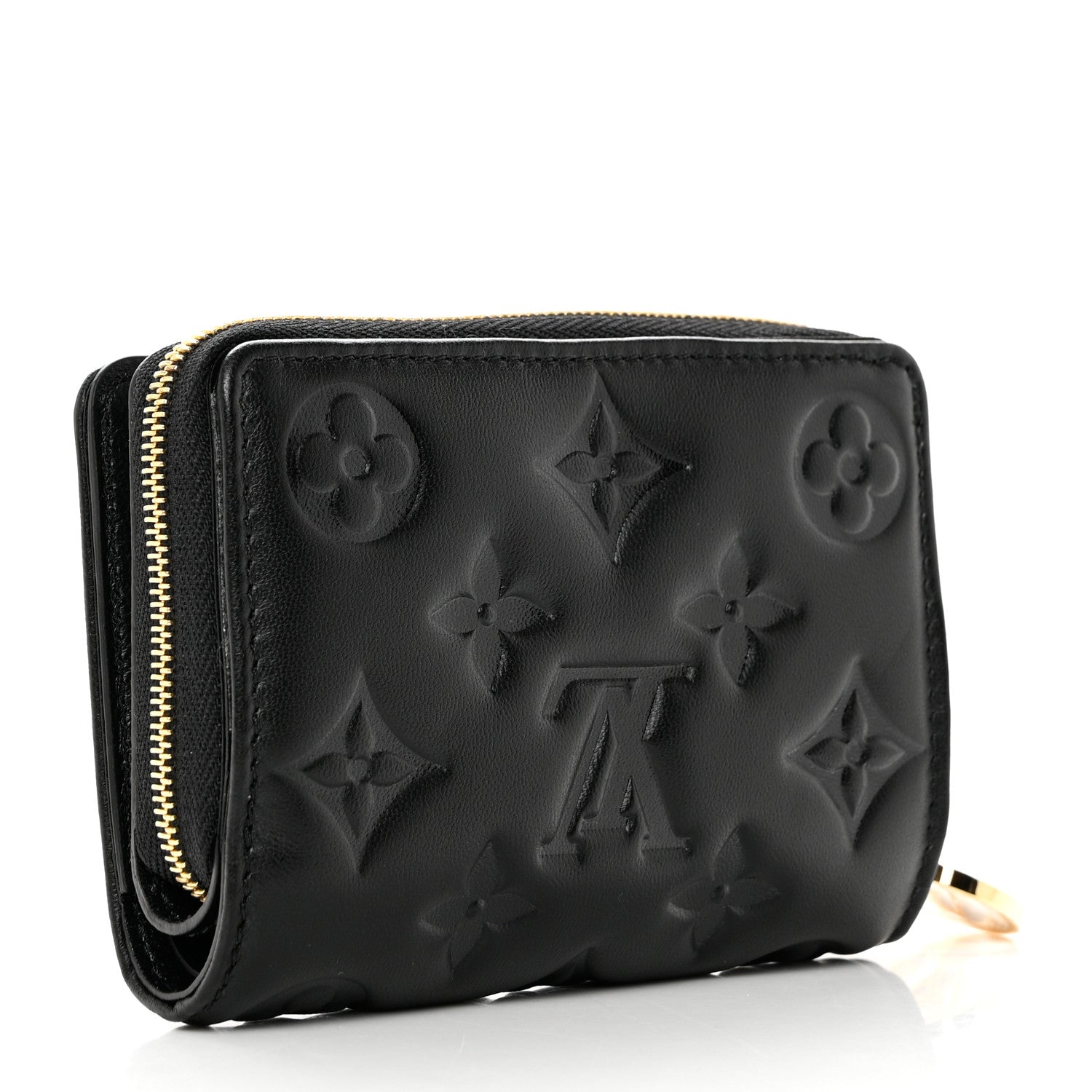 Louis Vuitton Lambskin Embossed Monogram Lou Coussin Wallet Black 3 of 7