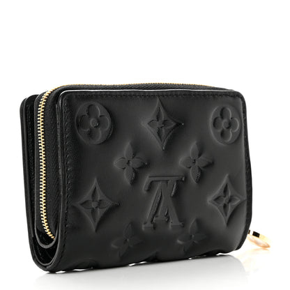 Louis Vuitton Lambskin Embossed Monogram Lou Coussin Wallet Black 3 of 7