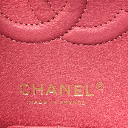 Chanel Metallic Caviar Quilted Medium Double Flap Pink 6 of 10