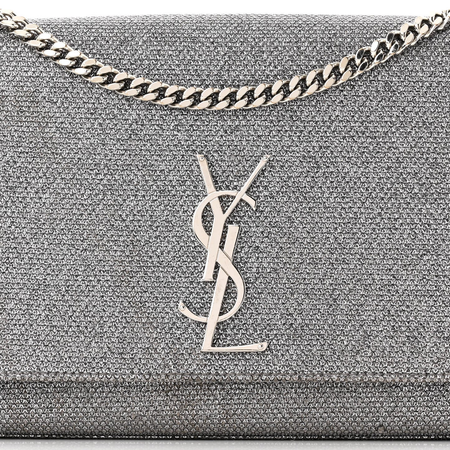 Metallic Canvas Woven Medium Classic Monogram Kate Satchel Silver