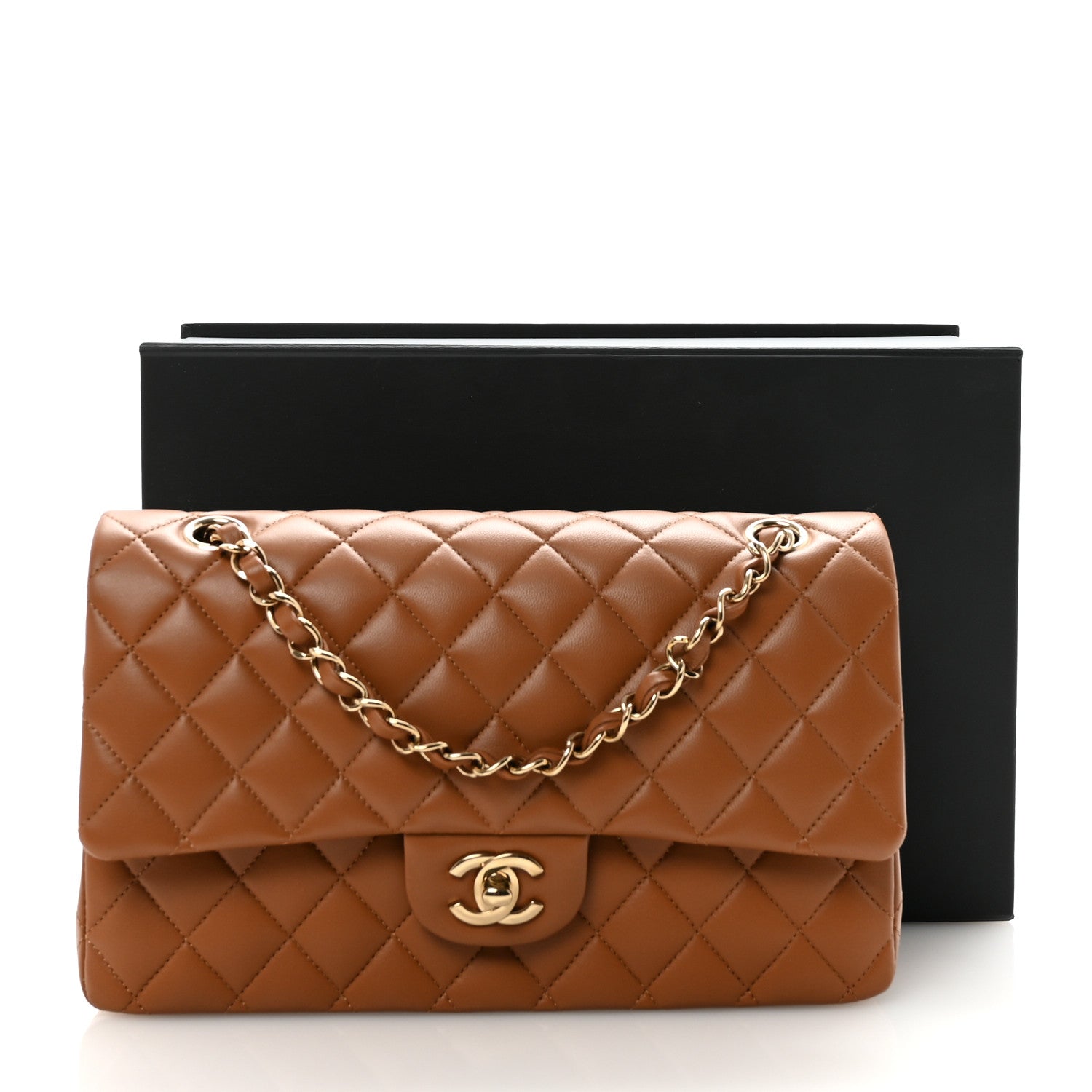 Chanel Lambskin Quilted Medium Double Flap Brown 11 of 11
