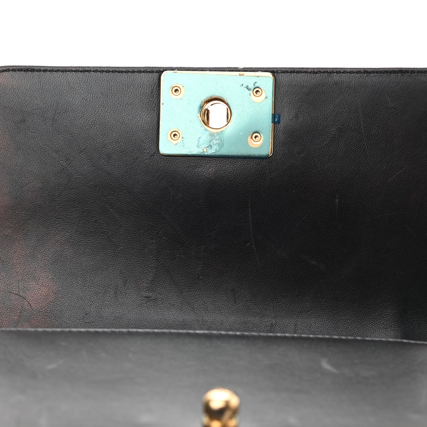Lambskin Quilted Small Boy Flap Black