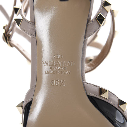 Valentino Garavani Patent Nappa Rockstud Ankle Strap 65mm Pumps 36.5 Black Poudre 9 of 10