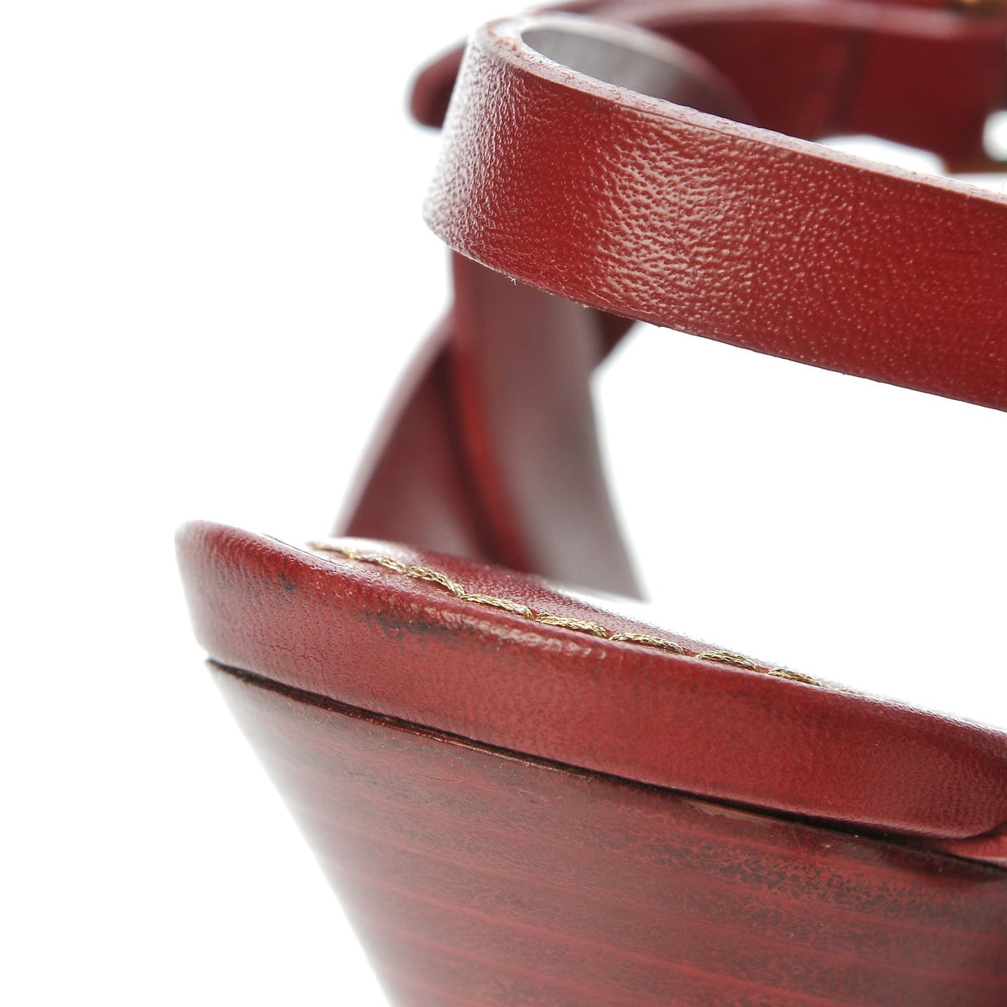 Calfskin Tribute 105 Platform Sandals 36.5 Deep Red