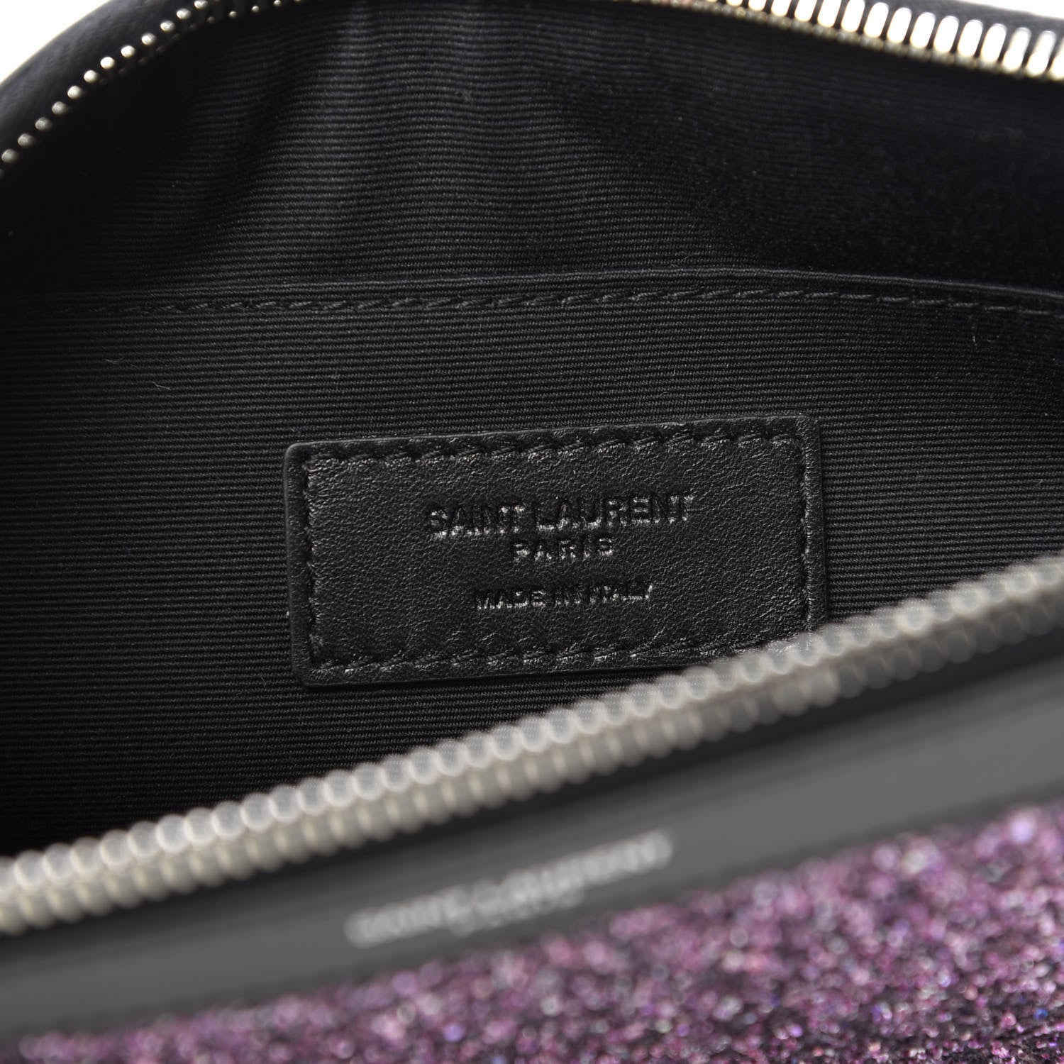 Saint Laurent Calfskin Glitter Zipped Tablet Holder Purple 6 of 8