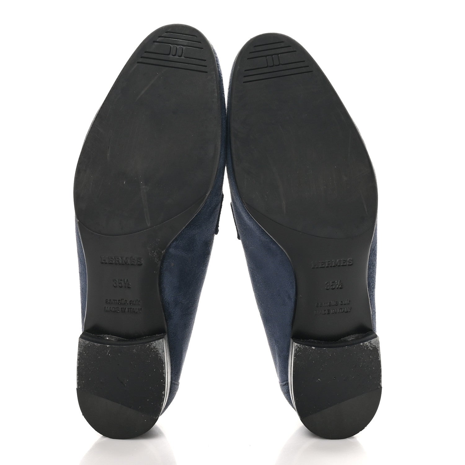 Hermes Suede Goatskin Womens Royal Loafers 35.5 Bleu Celeste 6 of 10