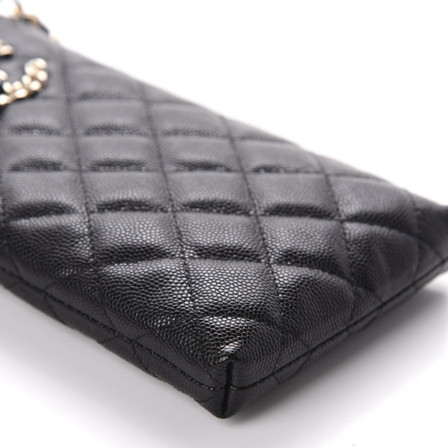 Chanel Caviar Quilted French New Wave Phone Holder With Chain Black 6 of 12