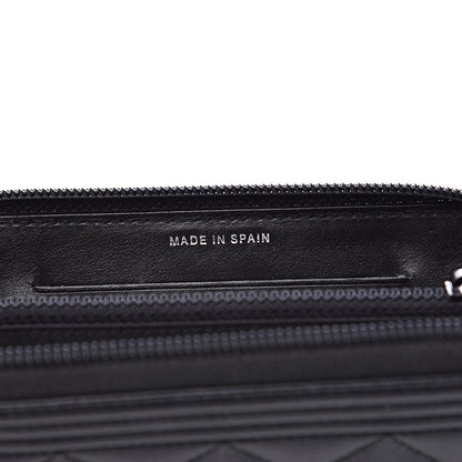 Chanel Caviar Quilted Small Boy Zip Around Wallet Black 7 of 10