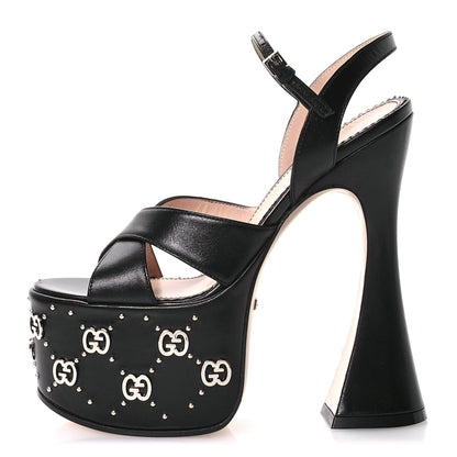 Gucci Malaga Kid Interlocking G Studs 155mm Platform Sandals 35 35 Black 1 of 8