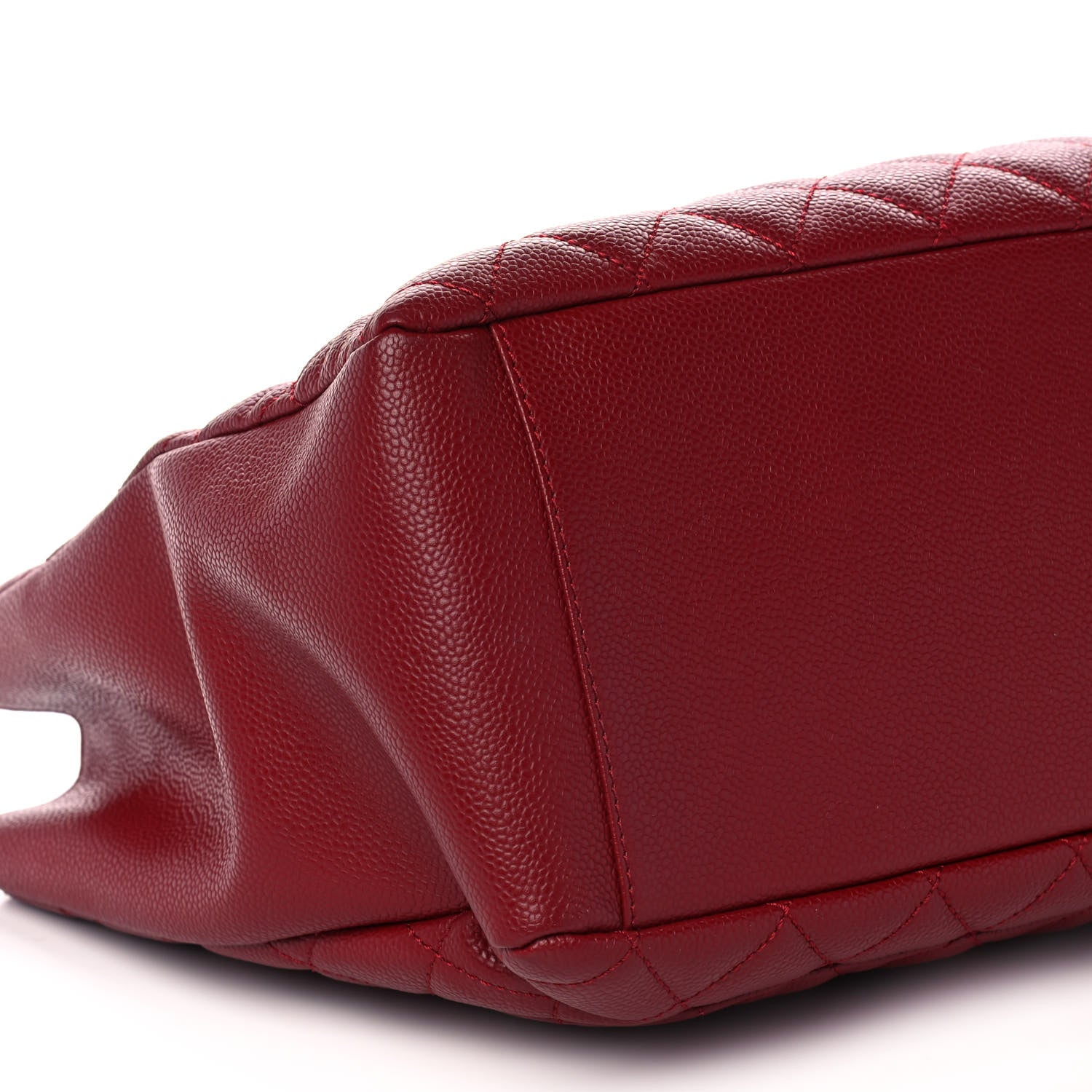 Chanel Caviar Quilted Grand Shopping Tote GST Dark Red 8 of 9
