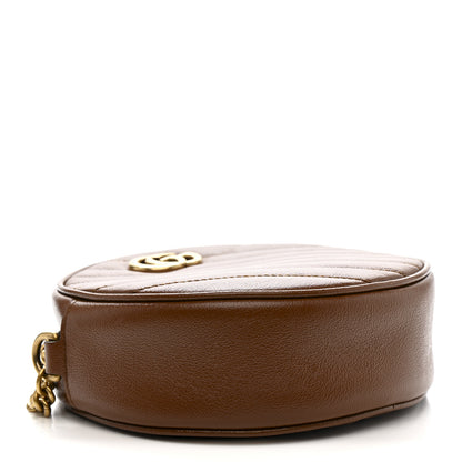 Gucci Azalea Calfskin Matelasse Diagonal Mini GG Marmont Round Shoulder Bag Cuir 4 of 11
