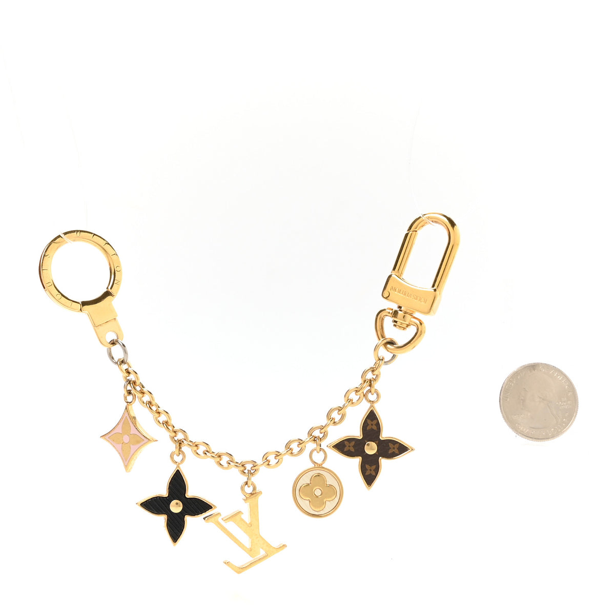 Louis Vuitton Monogram Spring Street Bag Charm Key Holder Gold 2 of 4