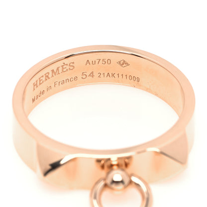 Hermes 18K Rose Gold PM Collier De Chien Ring 54 7 4 of 5