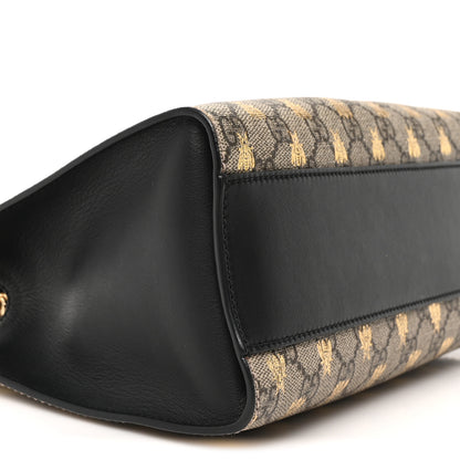 Gucci GG Supreme Monogram Bees Small Padlock Tote Beige Oro Black 9 of 10