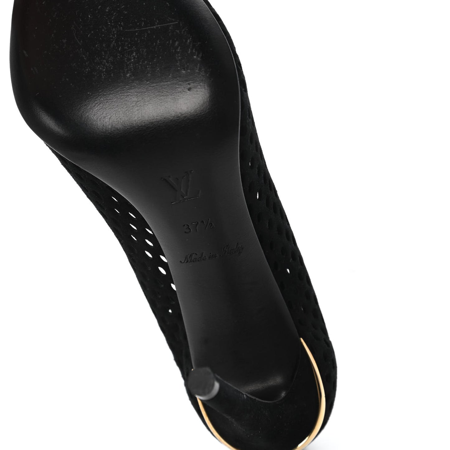Suede Perforated Eyeline Pumps 37.5 Black