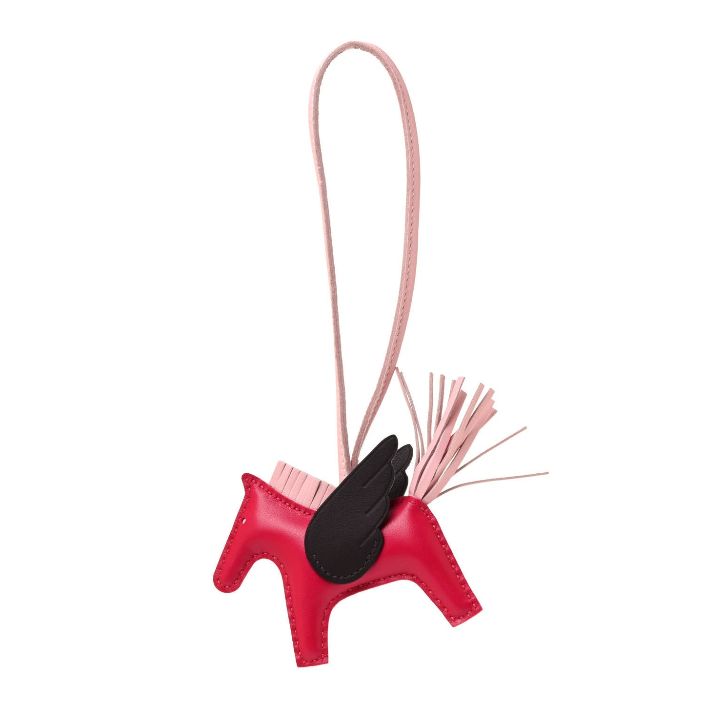 Milo Lambskin Grigri Rodeo Pegase Horse Bag Charm PM Framboise Rose Sakura Rouge Sellier
