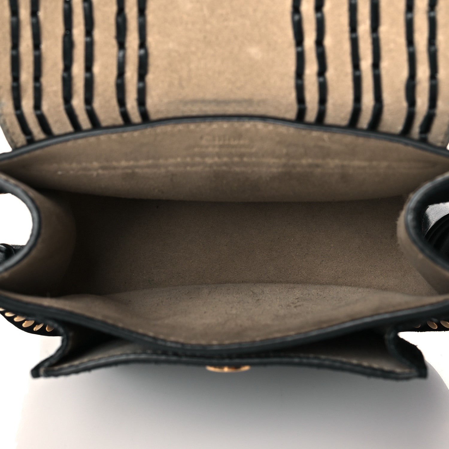 Chloe Suede Calfskin Braided Mini Hudson Shoulder Bag Black 5 of 10