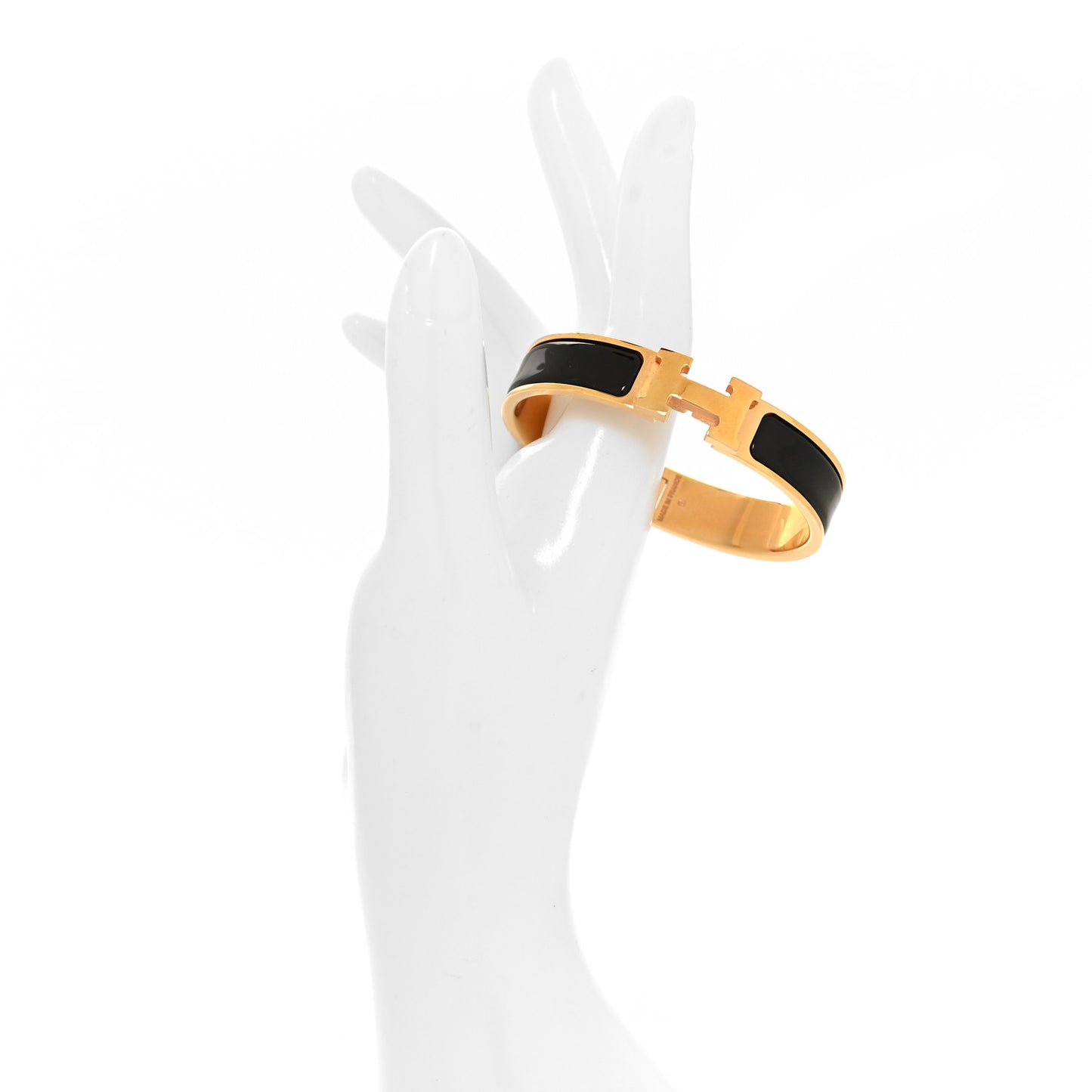 Enamel Narrow Clic Clac H Bracelet PM Black