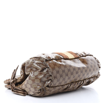 Gucci Crystal Monogram Medium Web Tote Brown 4 of 13