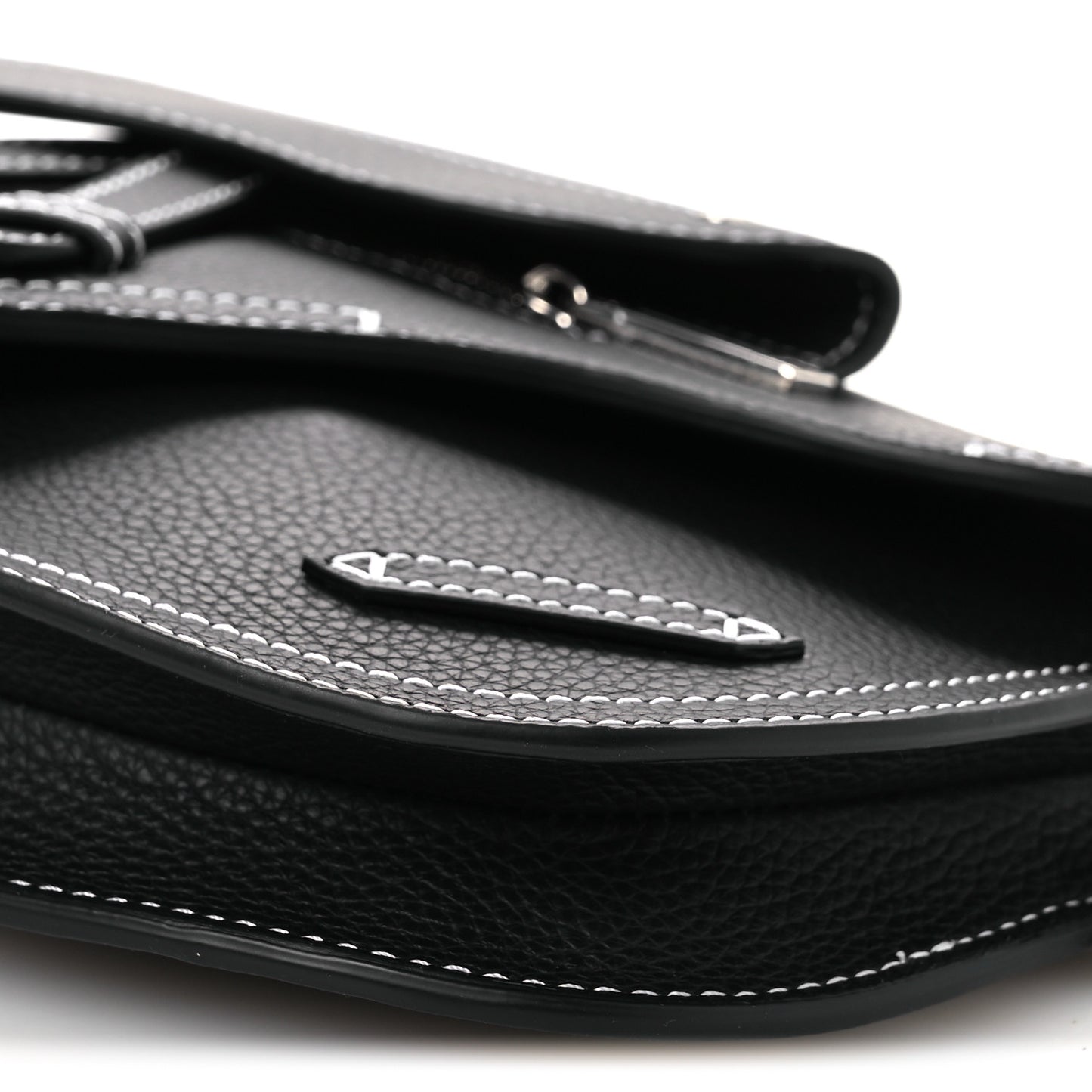 X KAWS Grained Calfskin Saddle Pouch Black