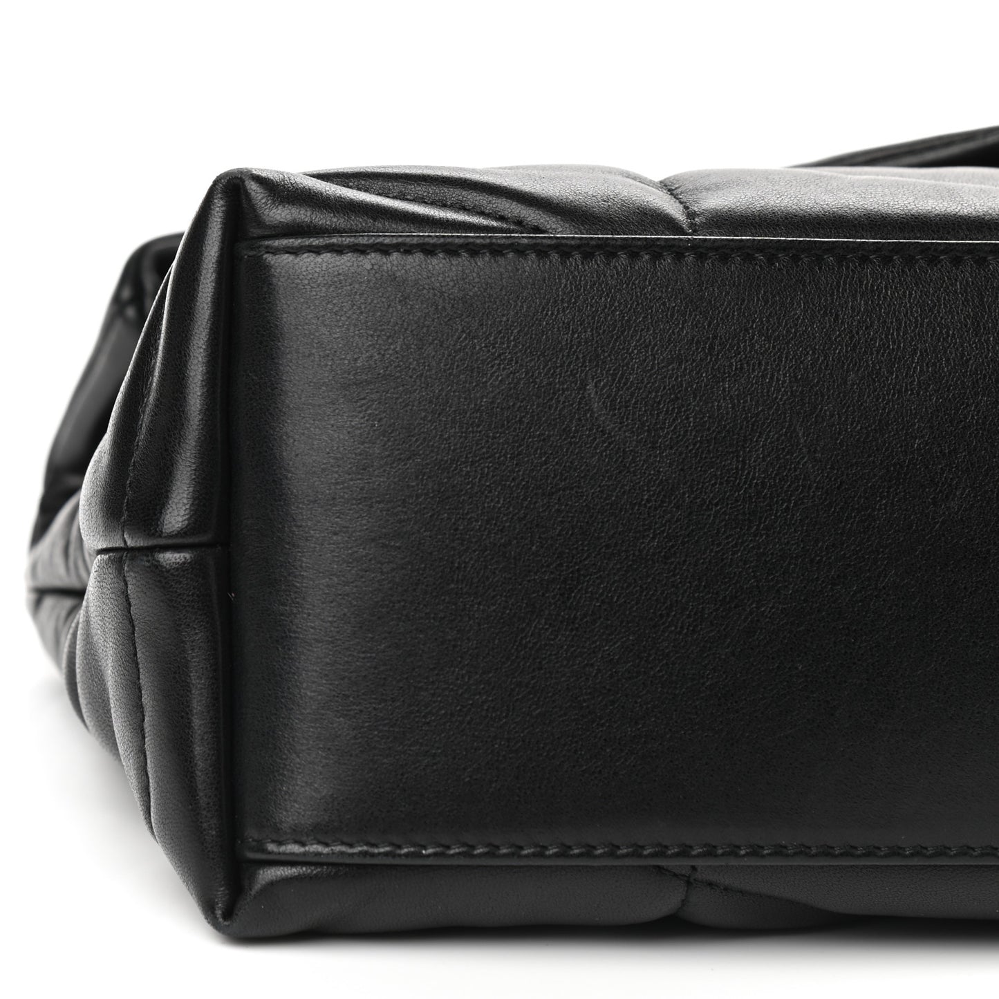 Lambskin Quilted Small Loulou Puffer Monogram Chain Satchel Black