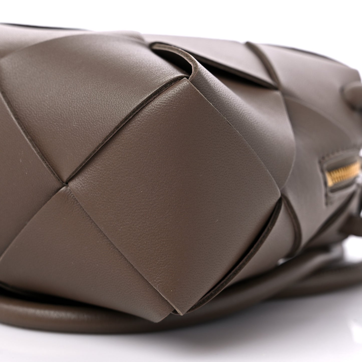 Lambskin Maxi Intrecciato Small Cassette Camera Bag Taupe Grey