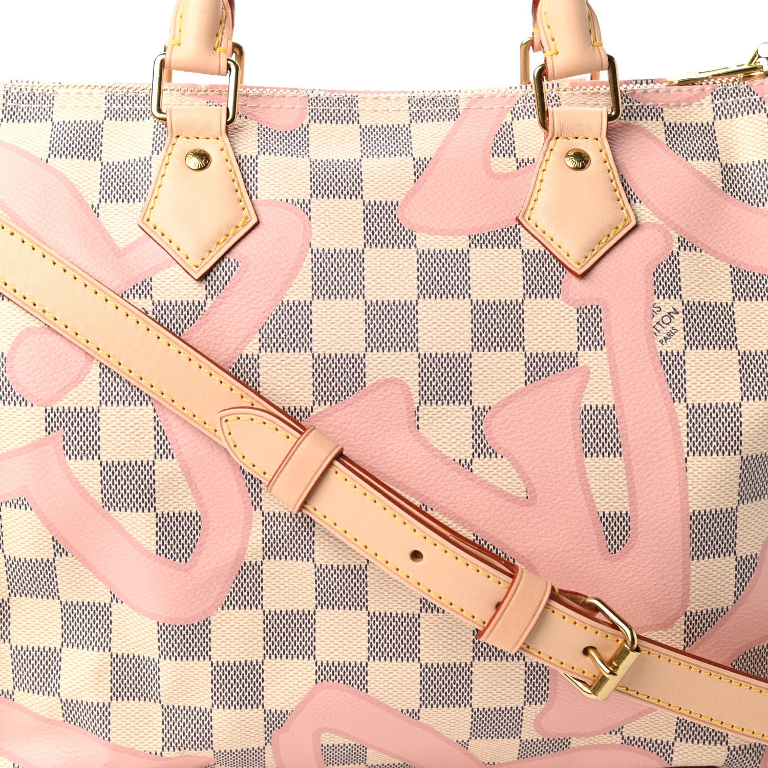 Louis Vuitton Damier Azur Tahitienne Speedy Bandouliere 30 Rose Ballerine 11 of 12