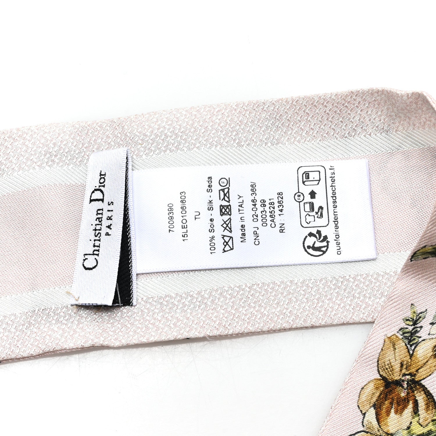 Christian Dior Silk Twill D-Floral Mitzah Scarf Rose Multicolor