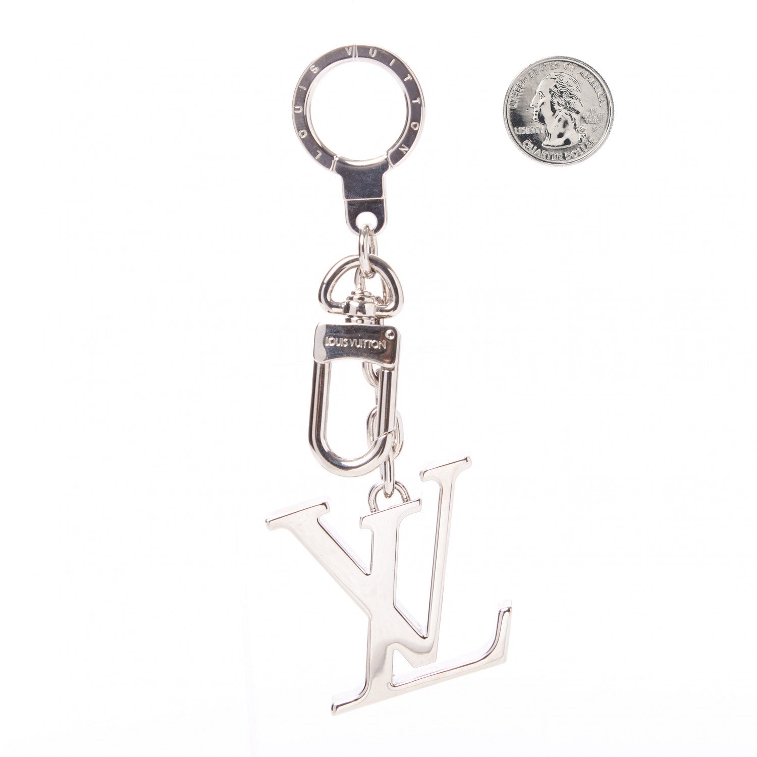 Louis Vuitton LV Facettes Bag Charm Key Holder Silver 2 of 5